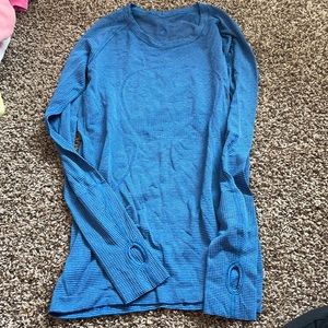 Blue Lululemon Long Sleeve Fitted Tee